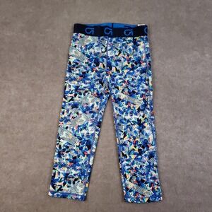 GapFit GFast Pants Womens Small‎ Blue Capri Abstract Print Leggings Athletic